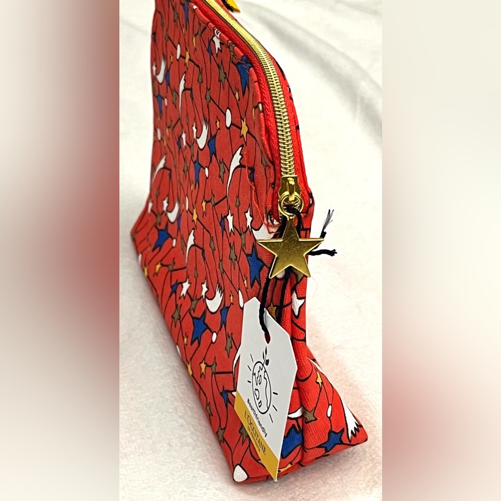 L'OCCITANE En Provence Earth Froendly Red and Blue Starry Makeup Cosmetics Bag - Picture 10 of 15